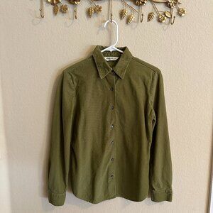 Eddie Bauer button up corduroy shirt - Olive Green - Women's Small